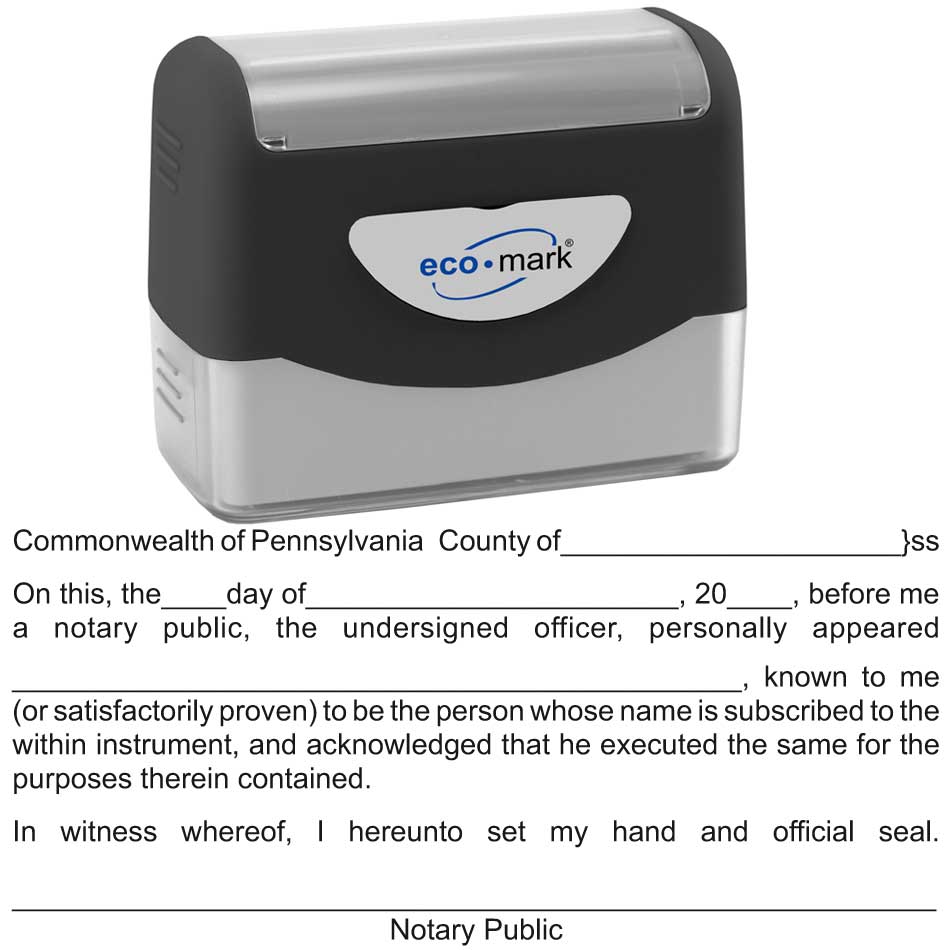 Pennsylvania Acknowledgment Stamp