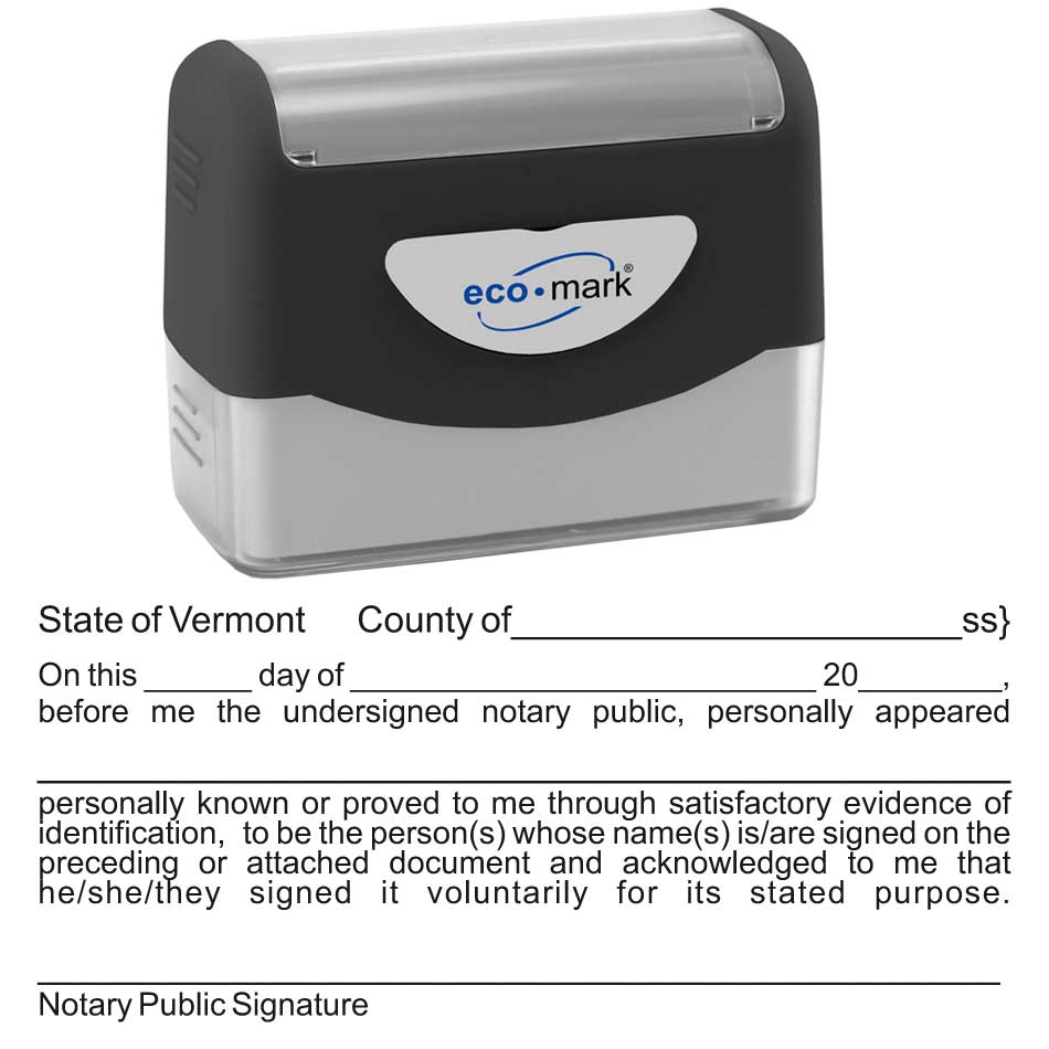 Vermont Acknowledgment Stamp