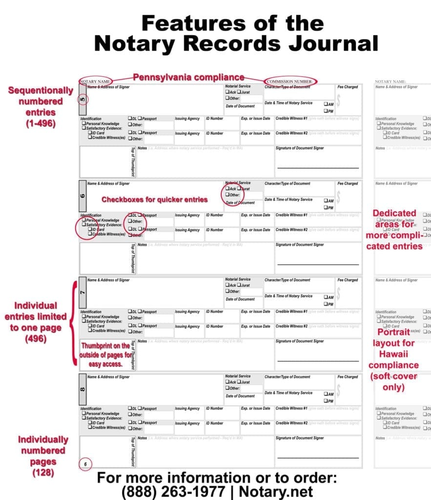Notary Journal Features