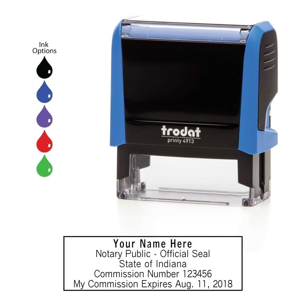 Indiana Notary Stamp - Trodat 4913 Sky Blue