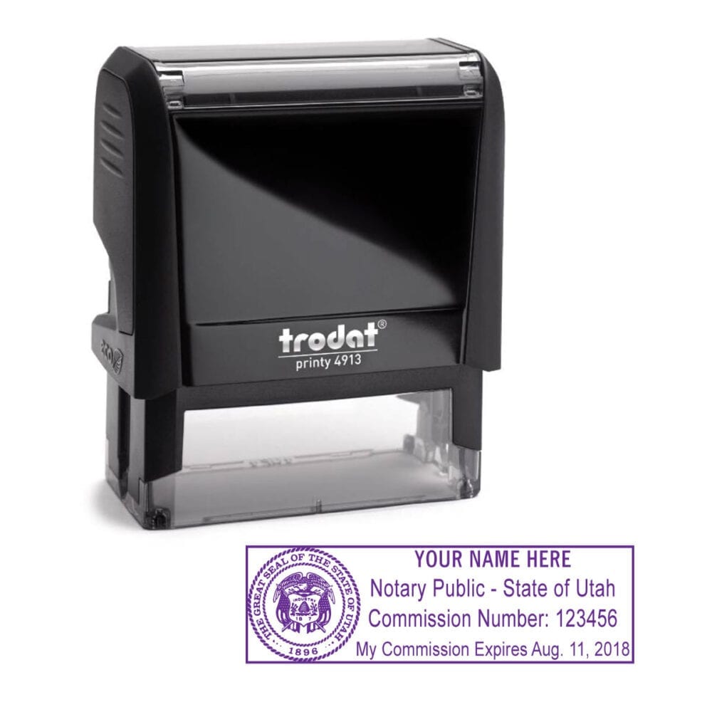 Utah Notary Stamp - Trodat 4913 Eco Black Utah Notary Stamp - Trodat 4913 Eco Black