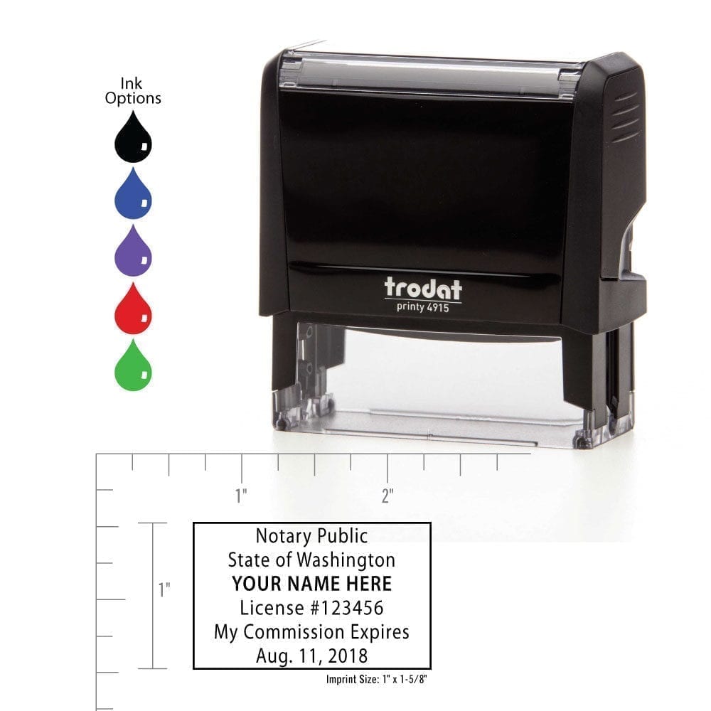 Washington Notary Stamp - Trodat 4913 Black