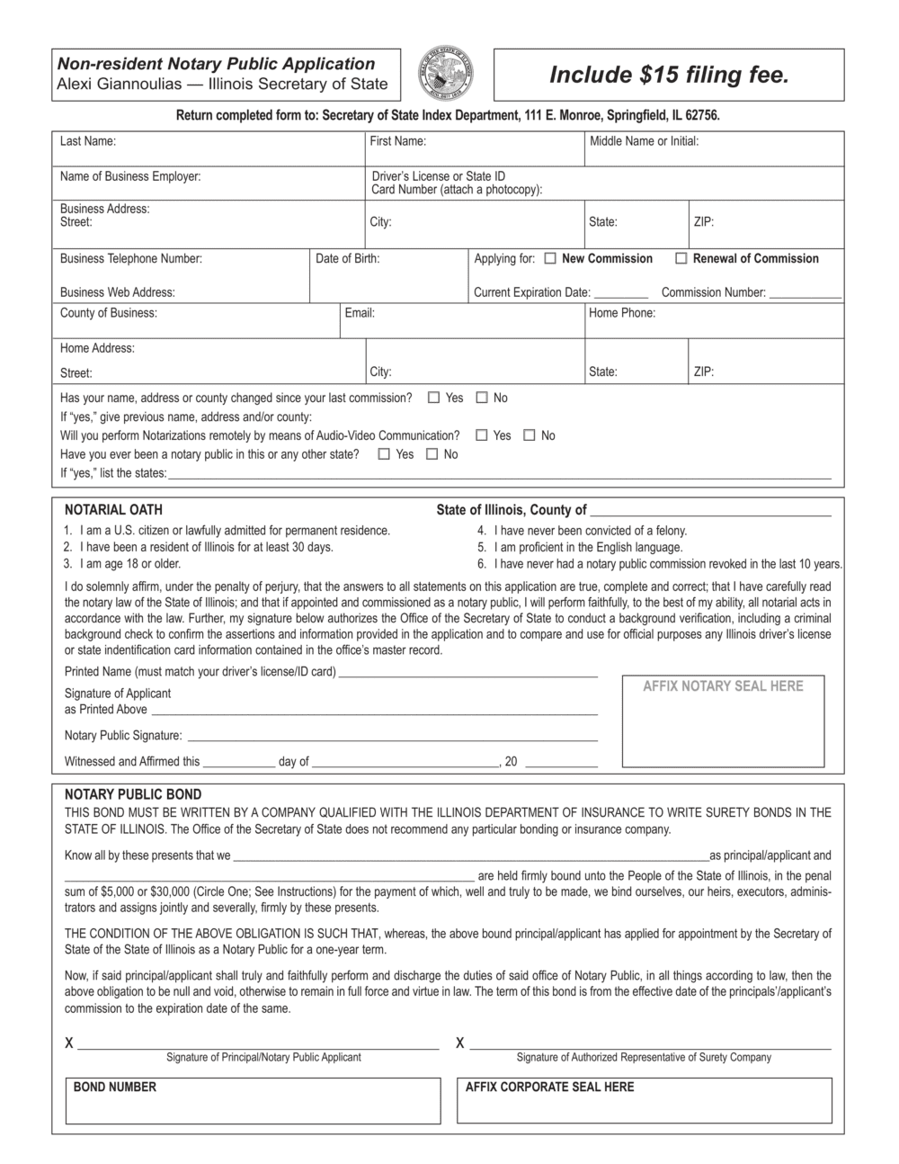 non-resident illinois notary bond