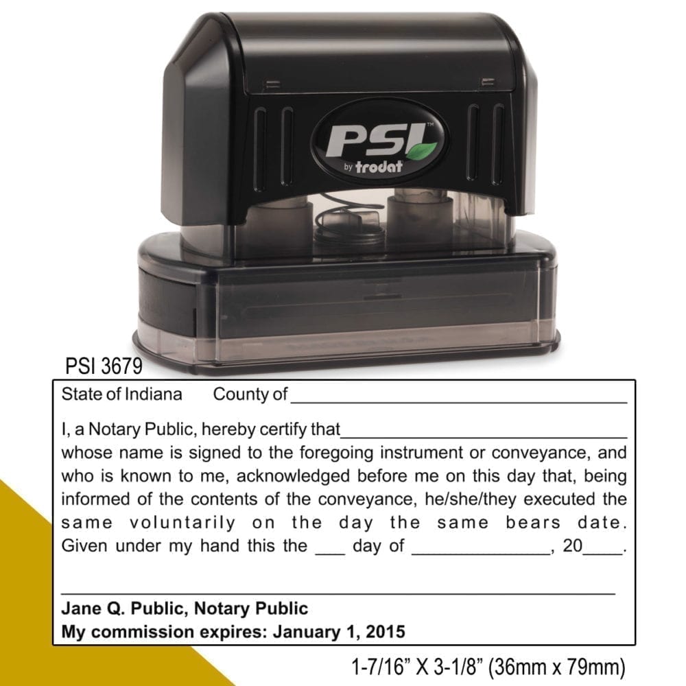 Indiana Notary Acknowledgment Stamp