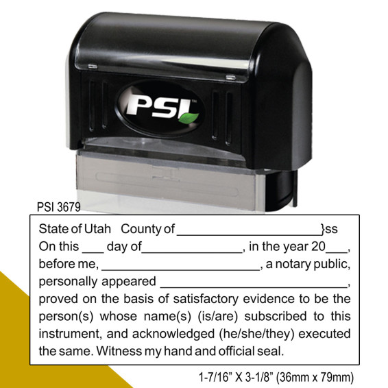 Utah Notary Acknowledgment Stamp