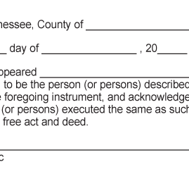tennessee acknowledgment stamp