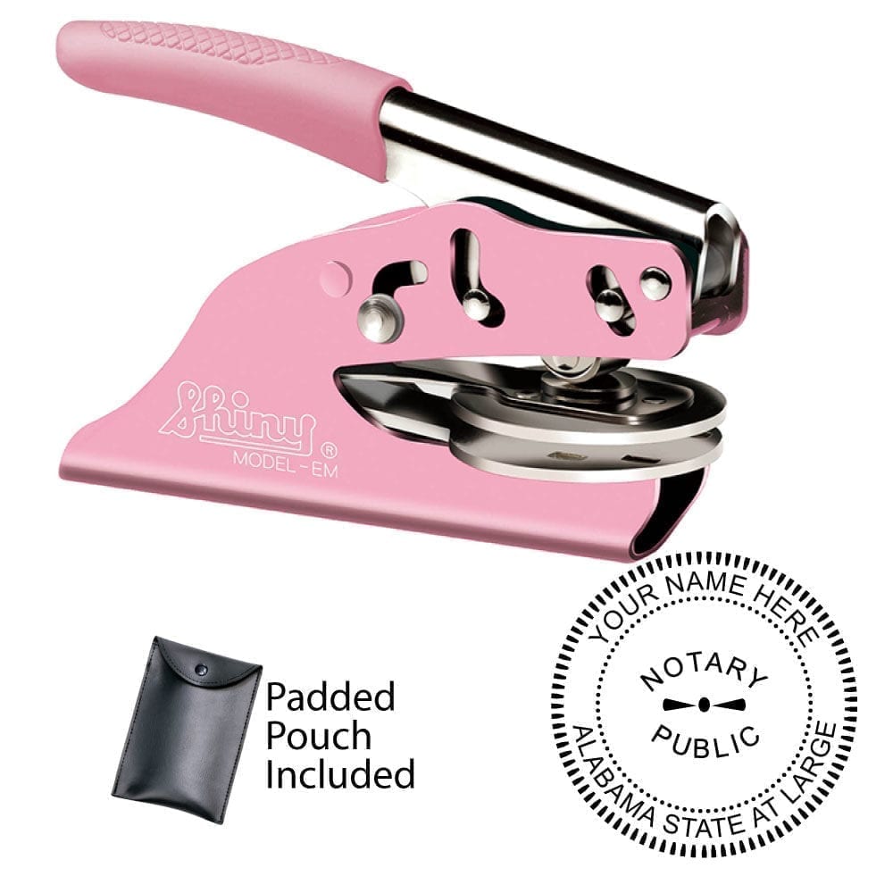 Alabama Notary Embosser - EZ EM Pink