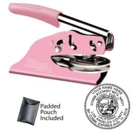 california notary seal embosser pink
