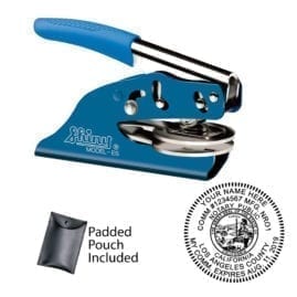 California Notary Embosser - Shiny EZ ES Blue