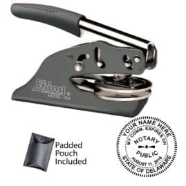 Delaware Notary Embosser - Shiny EZ EM Gray