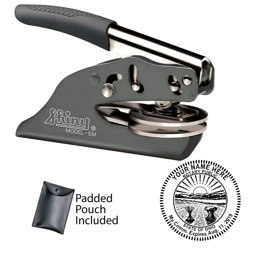 OH-EMBOSSER-EZEM-GRAY ohio notary seal embosser shiny gray