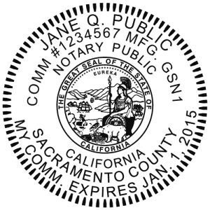 California Embosser Seal Sample Impression