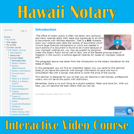 Hawaii Notary Online Course