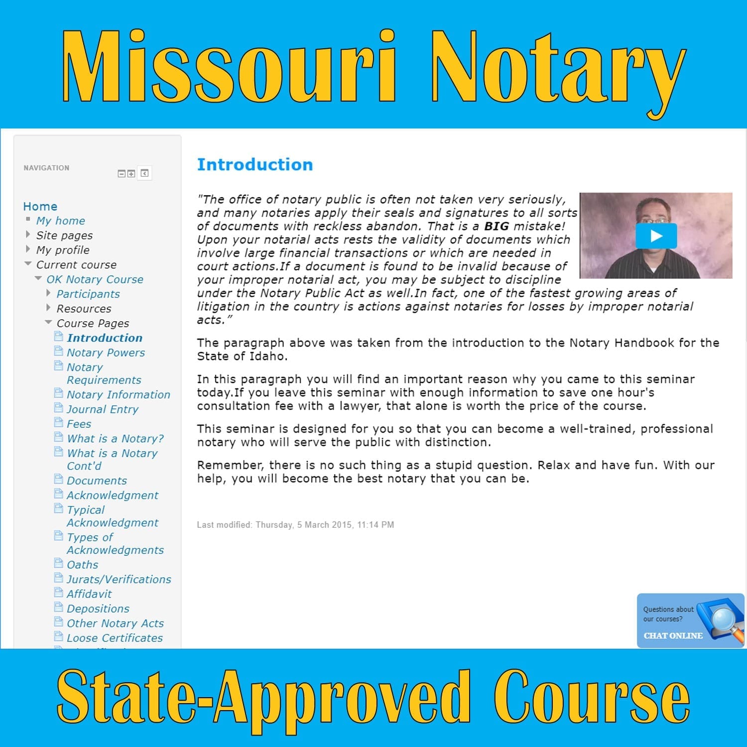 Missouri Notary StateApproved Online Course