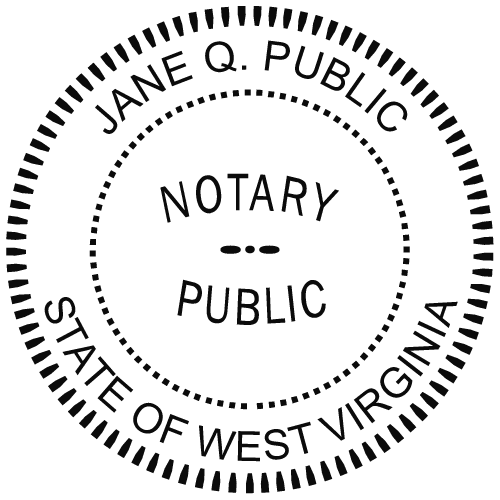 West Virginia Notary Public Stamp, Business Name