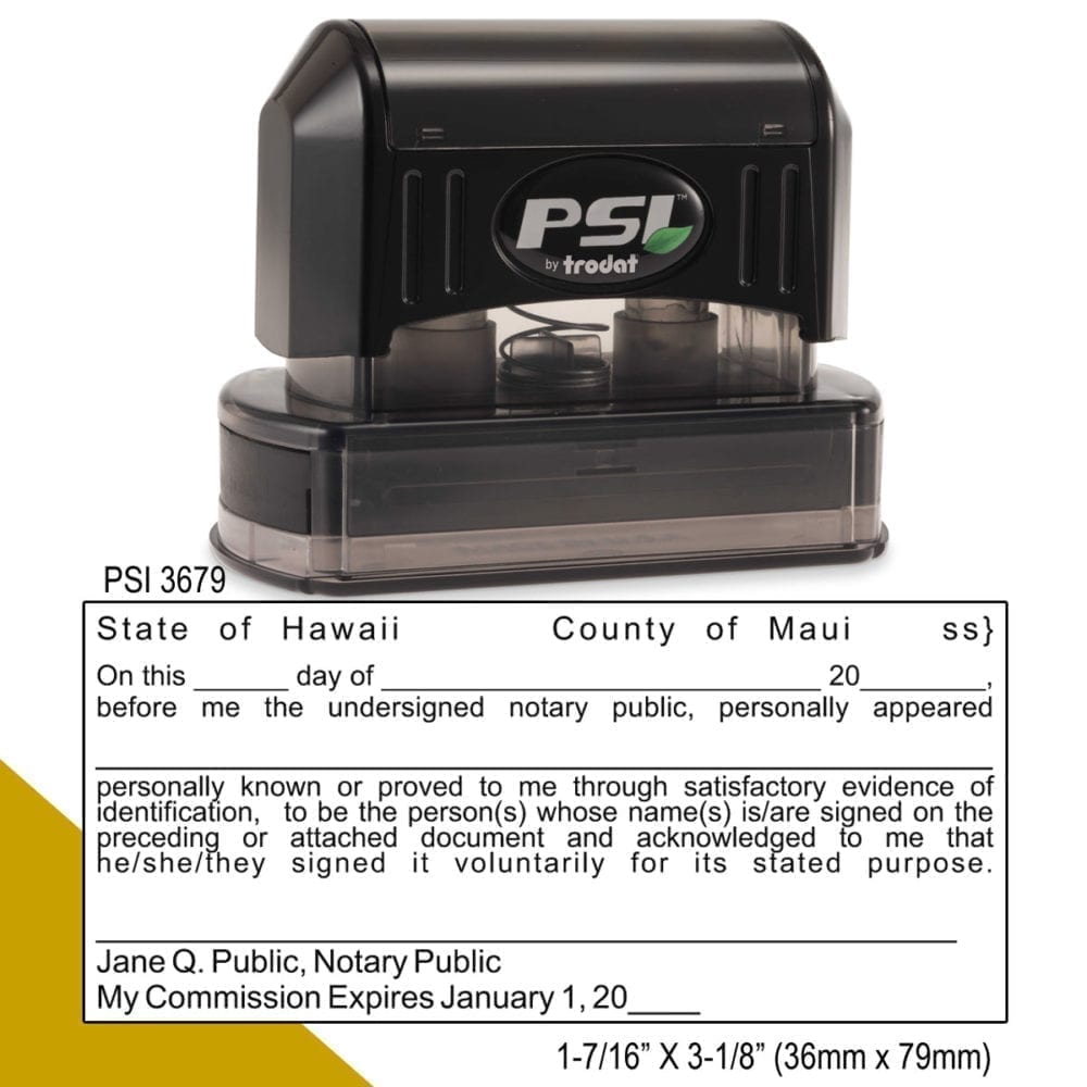 Hawaii Notary Acknowledgment Stamp