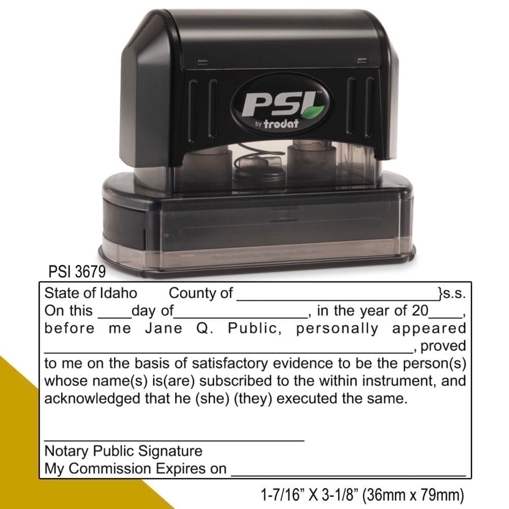 Idaho Notary Acknowledgment Stamp