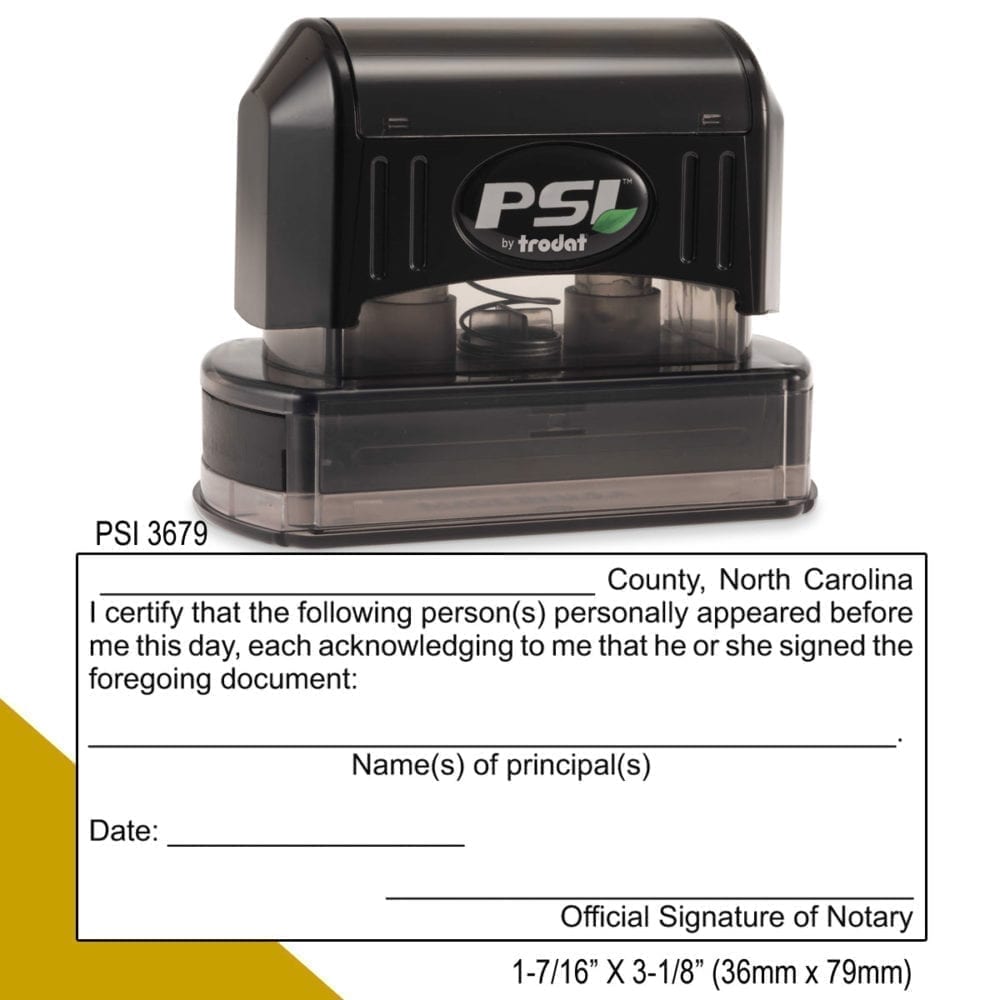 North Carolina Notary Acknowledgment Stamp