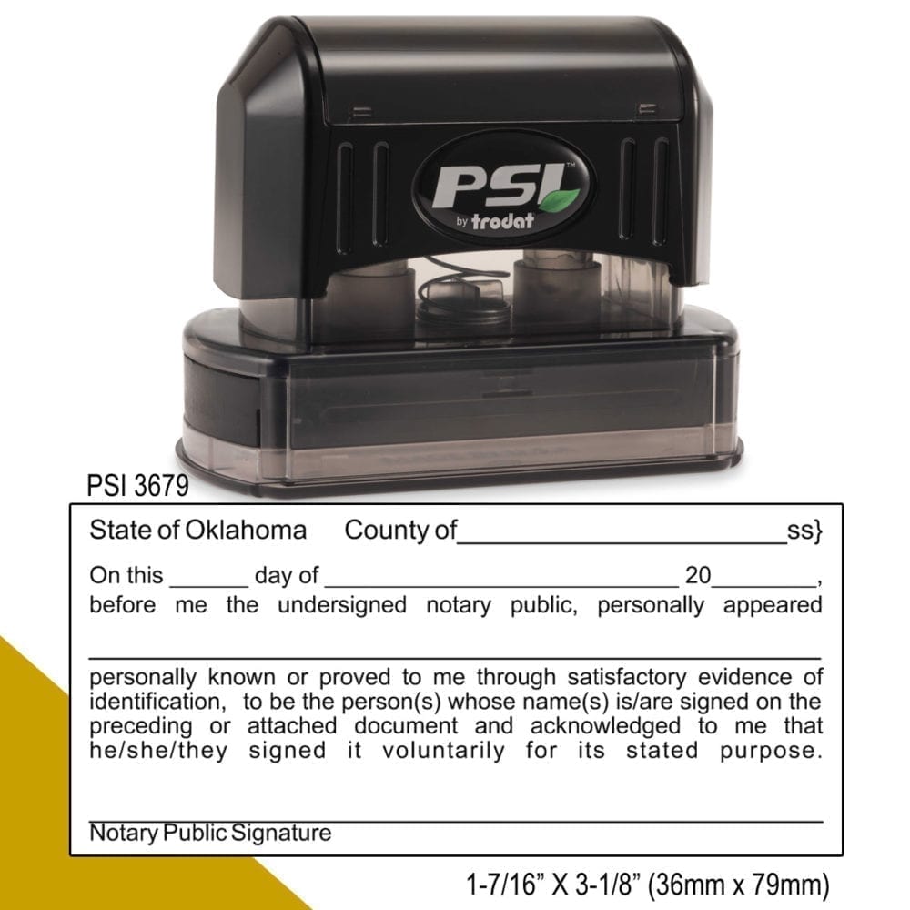 Oklahoma Notary Acknowledgment Stamp