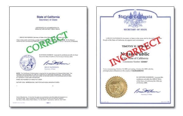 California Certificate of Authorization