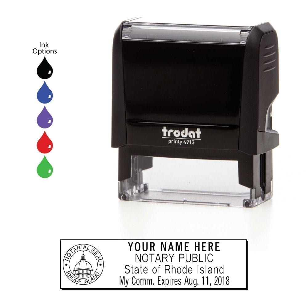 Rhode Island Notary Stamp - Trodat 4913 Black Rhode Island Notary Stamp - Trodat 4913 Black