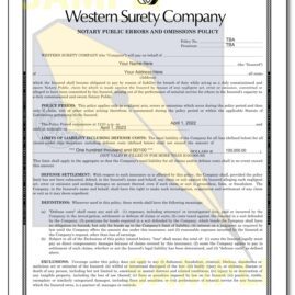 California Notary Errors and Omissions Insurance Policy