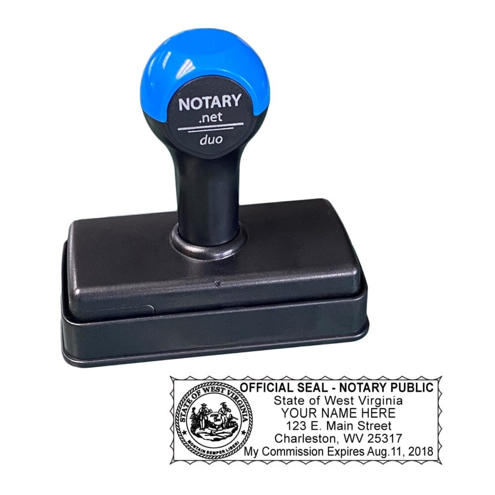 West Virginia Traditional Notary Stamp - Shiny Duo West Virginia Traditional Notary Stamp - Shiny Duo