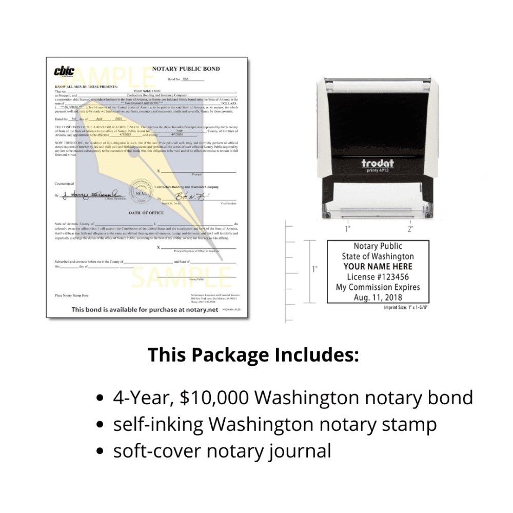 washington notary supplies package