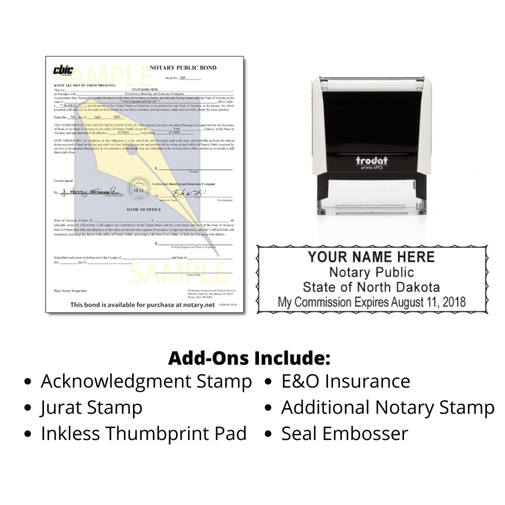 north dakota notary supplies